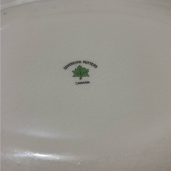 Vintage  Yellow and White Round Serveware Plate with Floral Design - Picture 7 of 9